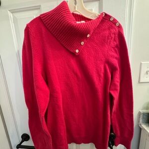 GAP Women's Vibrant Red Cowl Neck Sweater